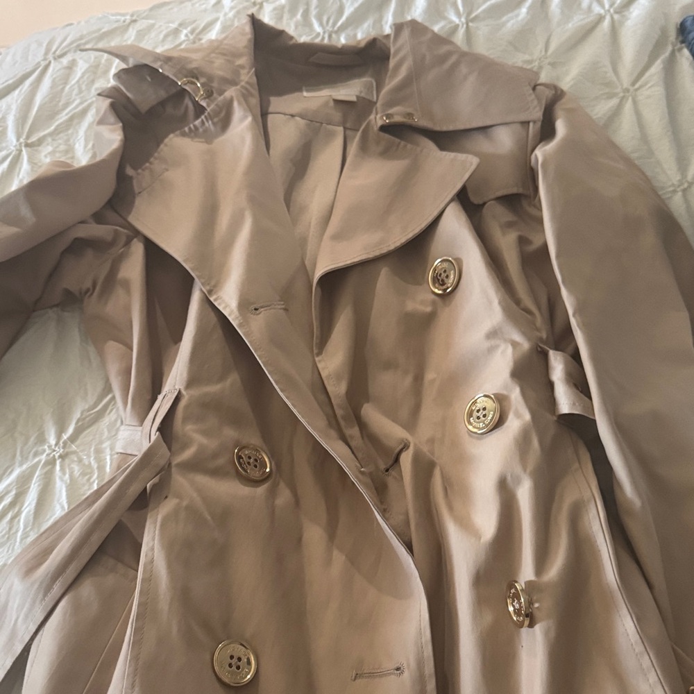 Michael Kors Tan Trench Coat with Gold Buttons